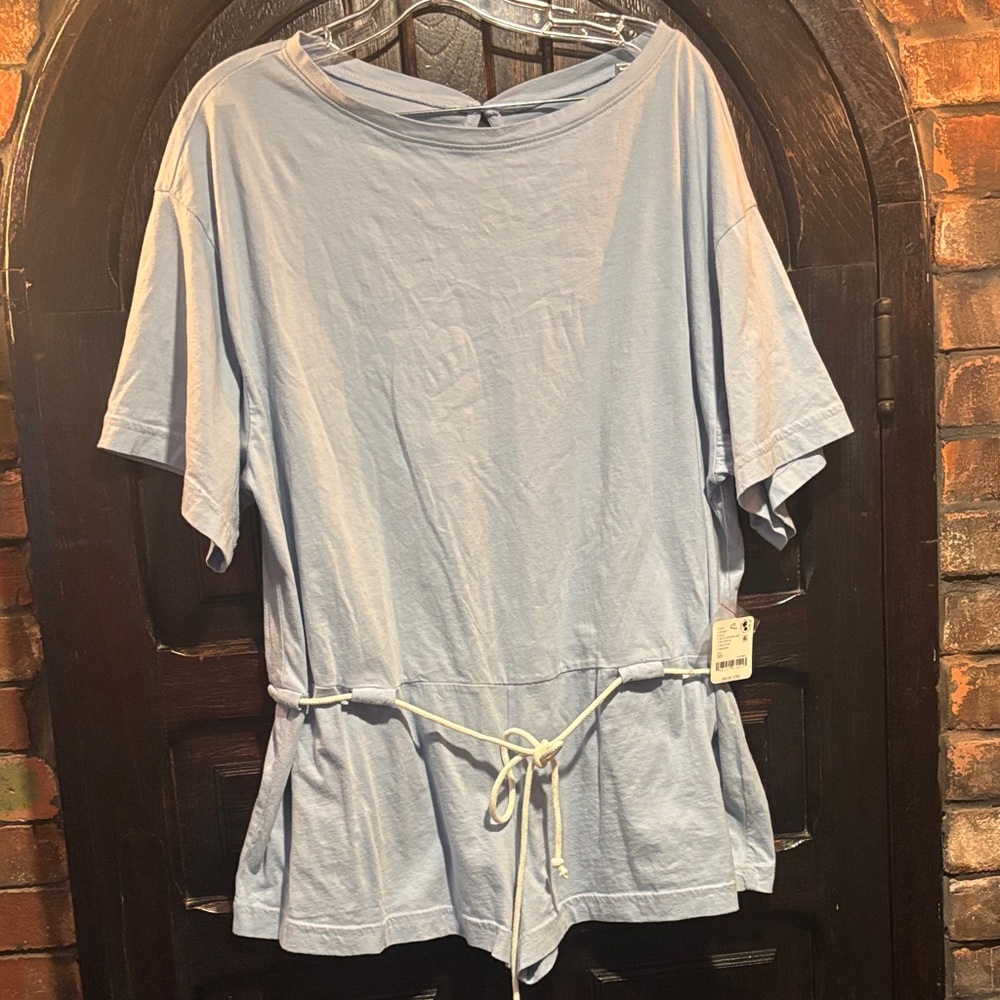 Free People Blue Women's Short Sleeve Romper Jumper